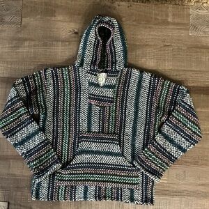 Baja Joe Hoodie Pancho Unisex Size Small Multicolored Baja Jacket